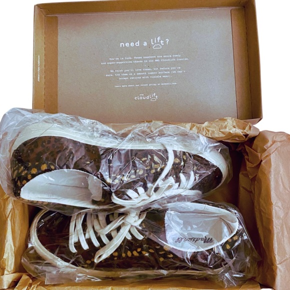 MADEWELL Sidewalk Low-Top Sneakers Leopard Print Calf Hair Leather Cloud Insoles - Picture 4 of 14